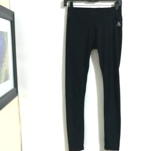 REEBOK BLACK LEGGINGS STRETCH PANTS SIZE SMALL - Picture 2 of 7